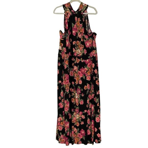 Lane Bryant Plus Size 26/28 Floral Maxi Dress, NWT, Ties at back of neck - Picture 2 of 15